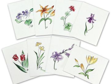 Patti’s line of notecards are inspired by the same themes as her framed artwork....connection and el