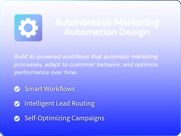 Autonomous marketing automation design with AI-powered workflows.