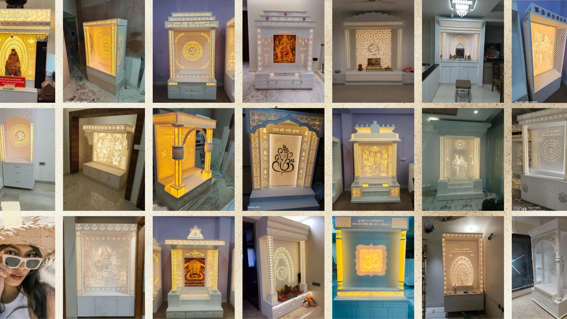 Om Art and Craft - Corian Temple, Corian Temple, Corian Mandir Design