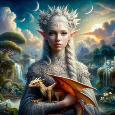 Elf holding a small dreagon