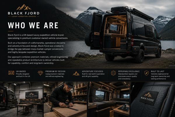 Luxury expedition vehicle brand Black Fjord offers premium, bespoke camper conversions for adventure and comfort.