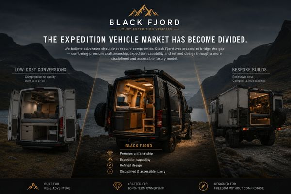 Black Fjord bridges the gap in the expedition vehicle market with luxury and capability.
