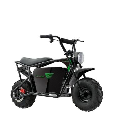 Black mini electric bike with thick tires.