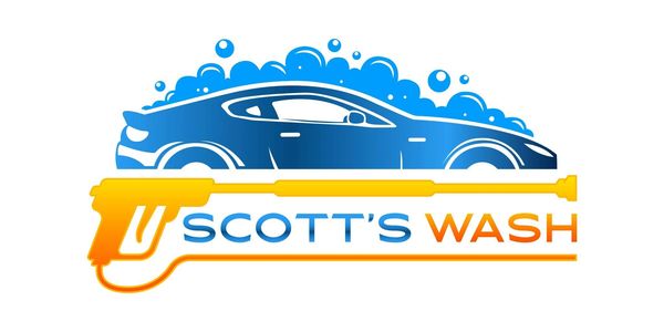 Scotts wash logo, car getting clean