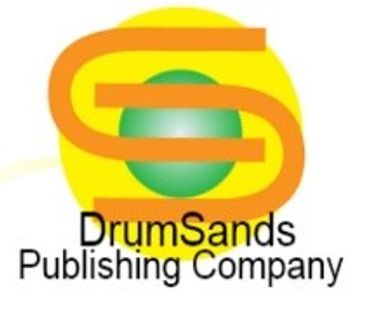 Logo of DrumSands Publishing Company with stylized letters and colorful background.