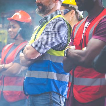 Team of Tradespeople in safety gear