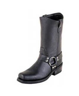 Men's Double H Boots 4008 12" Motorcycle Harness Black Oiled Leather EE Width 