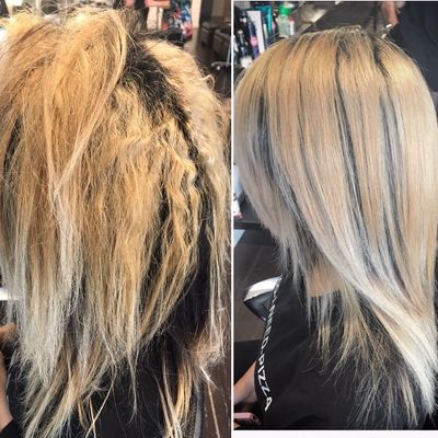 Olaplex service done prior to a keratin treatment.