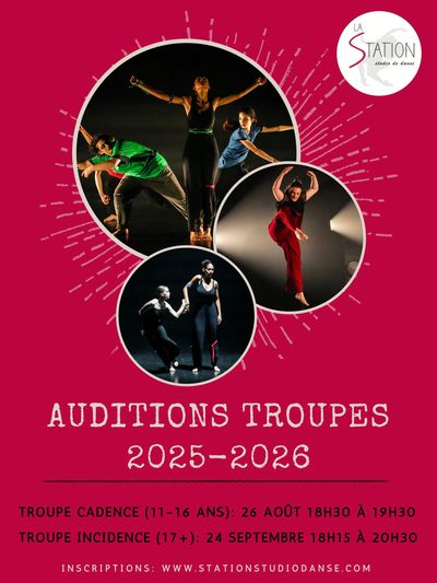 AUDITIONS, troupe de danse contemporaine, Longueuil