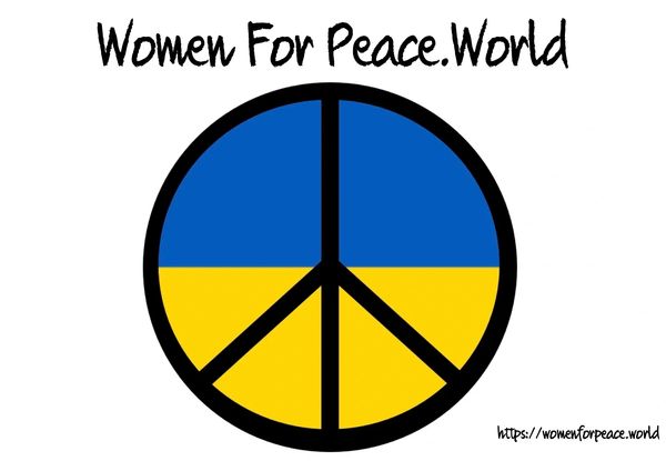 protest, Ukraine, peace symbol, circle of women, graphic, sign, print, laurel, Russia, war, conflict