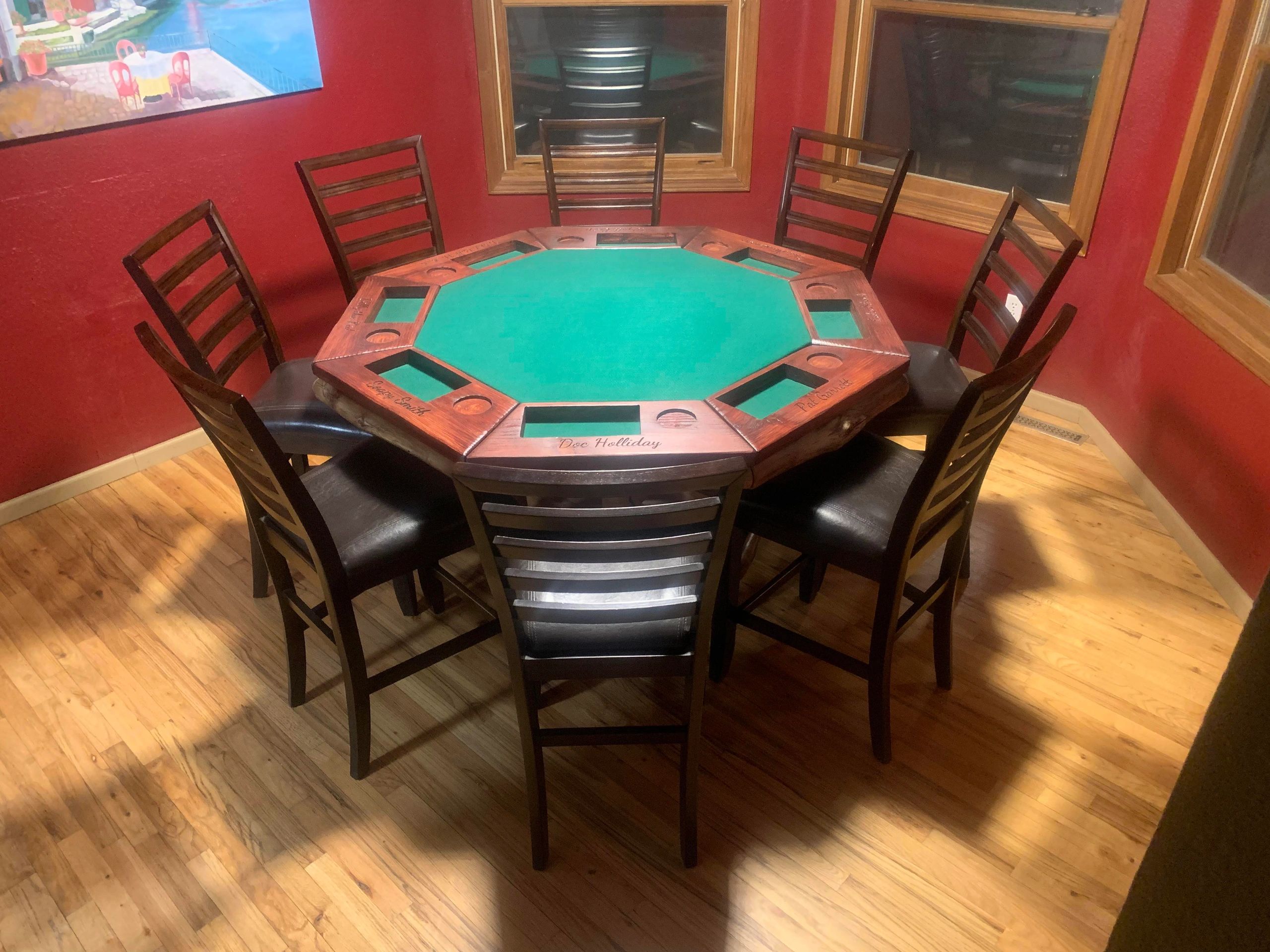 Rustic Poker Machine Handcrafted Wood Furniture | Custom Rustic Poker Tables