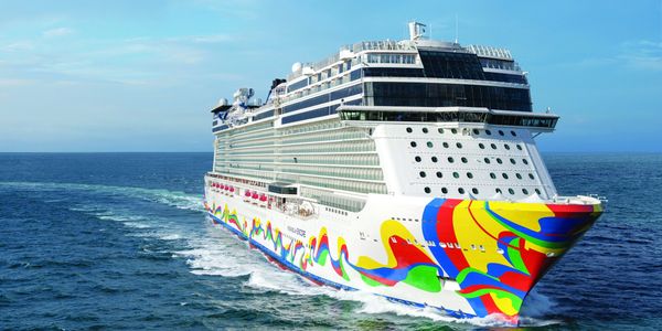 Norwegian Encore Crusie ship sailing on the ocean