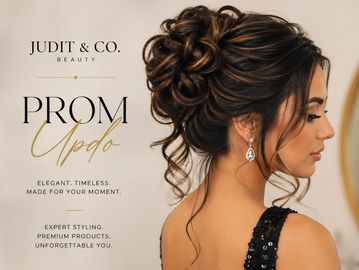 Elegant prom updo hairstyle styled by Judit &amp; Co. Beauty.