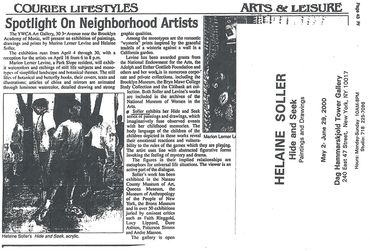 Courier Lifestyles 2000 review “Spotlight On Neighborhood Artists”