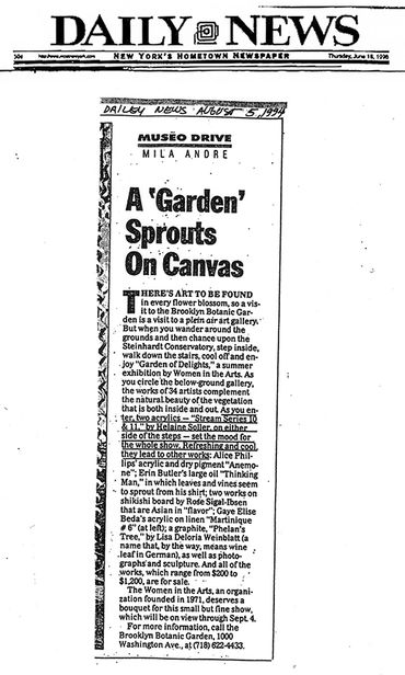 Daily News 1994 review “A ‘Garden’ Sprouts On Canvas”