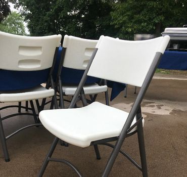 PC 03 White Resin Chairs rated for 300 lbs