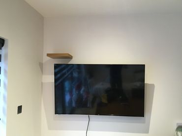 TV mounted onto a dot and dab Wall