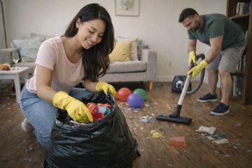 After Event Cleaning — Full cleanup for parties, corporate events & weddings. Garbage removal, floor