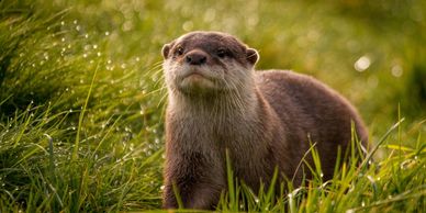 Otter in grassland