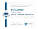Certified Professional Resume Writer (CPRW) Certificate

