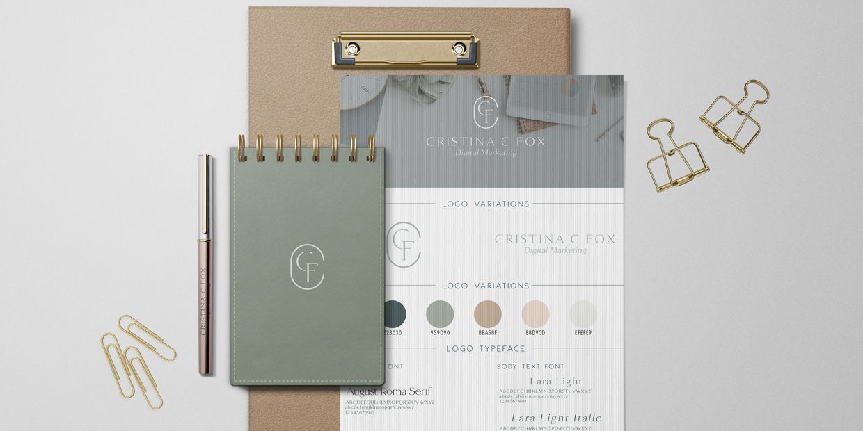 Marketing Branding Kit for Cristina C Fox, branding kit sample, business logo kit