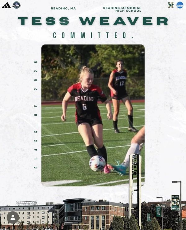 Tess Weaver from Reading Memorial High School committed to a team, playing soccer.