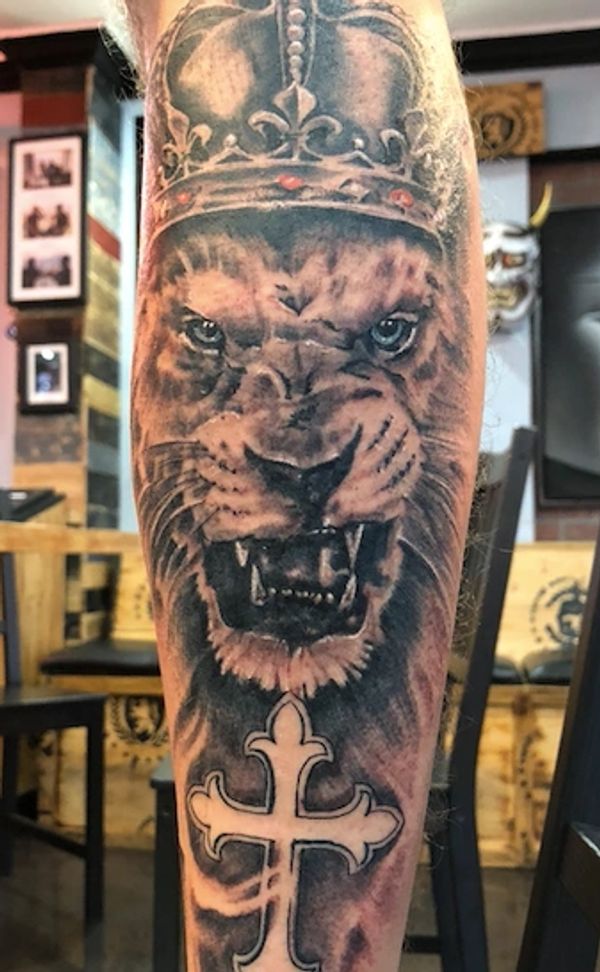 religious lion tattoo