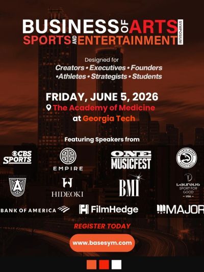Business of Arts, Sports, and Entertainment Symposium at Georgia Tech, June 5, 2026.