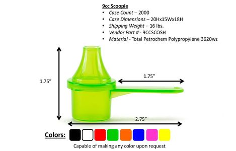 9cc and 9ml plastic scoop with funnel for pouring supplement powders