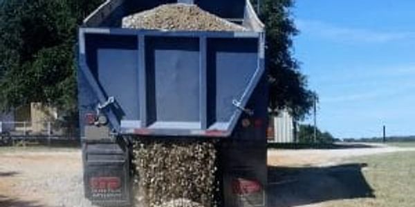 10 yard dump truck dumping 1 inch gravel