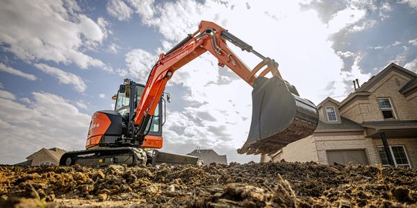 A mini excavator is a small but powerful machine that is commonly used for site preparation.