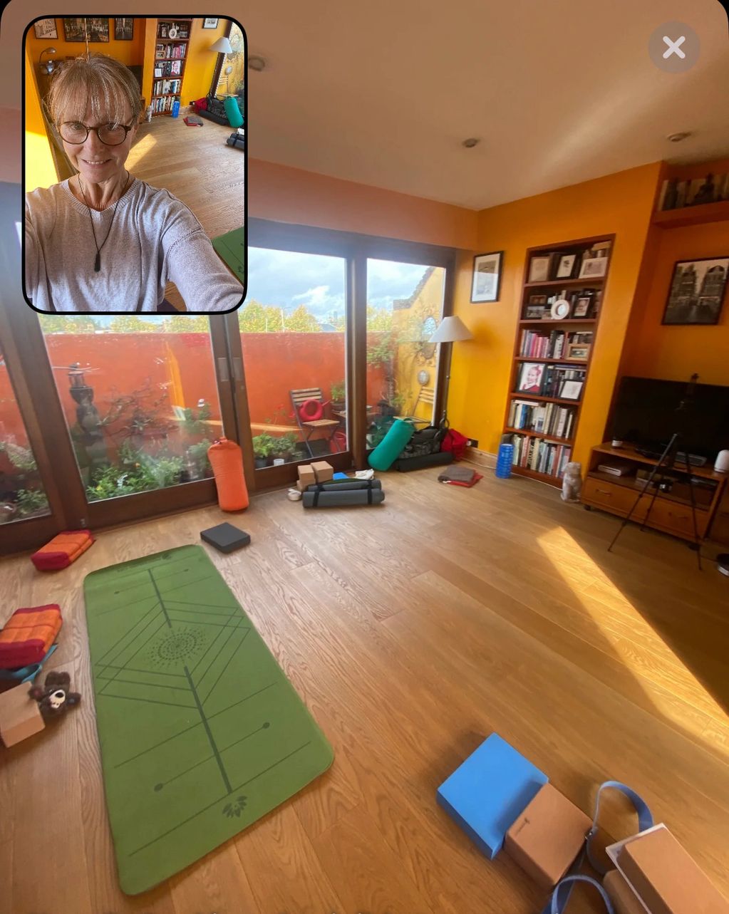 Amanda Fawcett Yoga Studio with lovely light