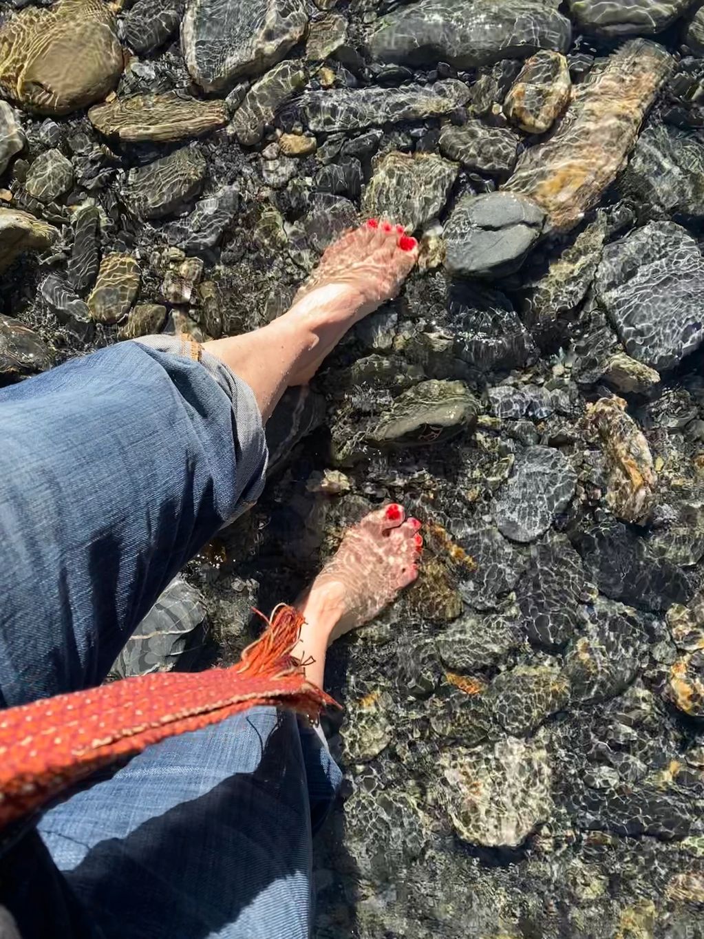 Cool New Zealand water. Like ice baths it alleviates sore muscles & inflammation after a yoga class