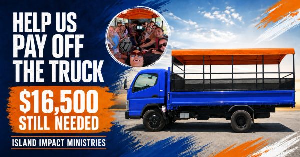 The Island Impact new truck with the first team of nursing students.