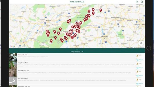 Hike Asheville app for iPhone provides a clearer set of hikes than other hiking apps available