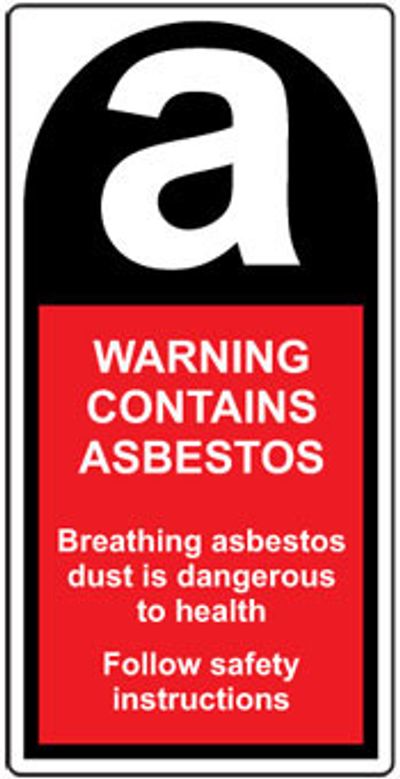 Asbestos Warning Label