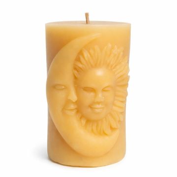 Moon &  Sun Golden Beeswax  Candle 
