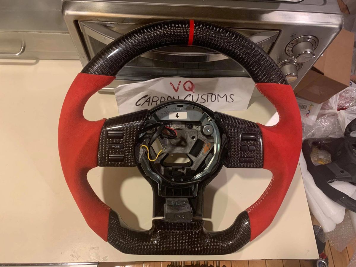 IN STOCK 2003+ 350z red alcantara red stitch carbon fiber