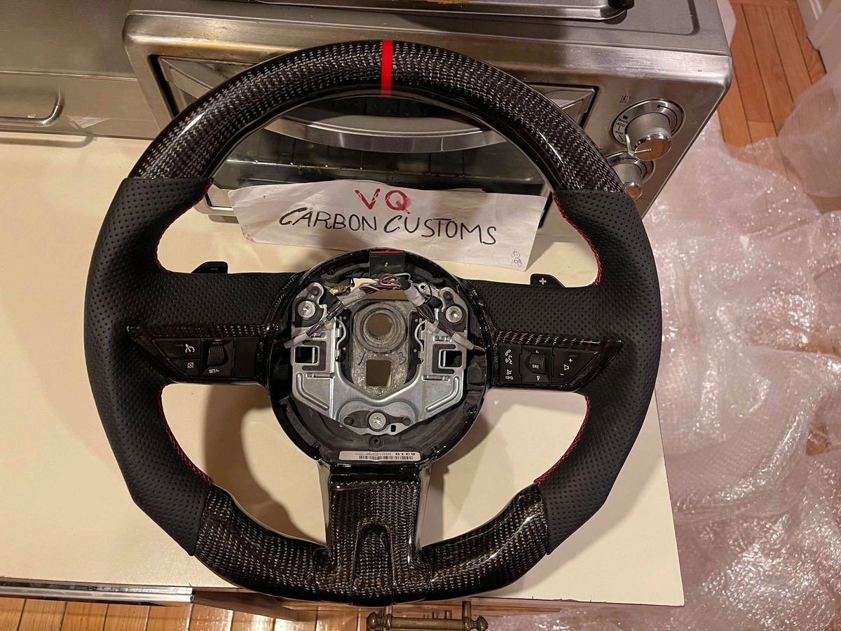 IN STOCK 2010 2012 camaro black leather carbon fiber steering wheel