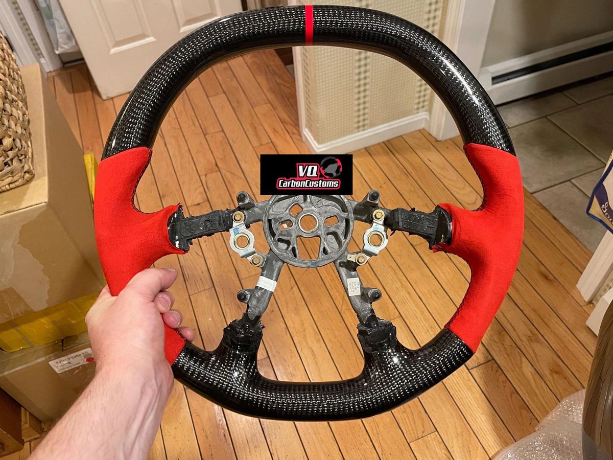 IN STOCK c5 corvette red alcantara flat top carbon fiber