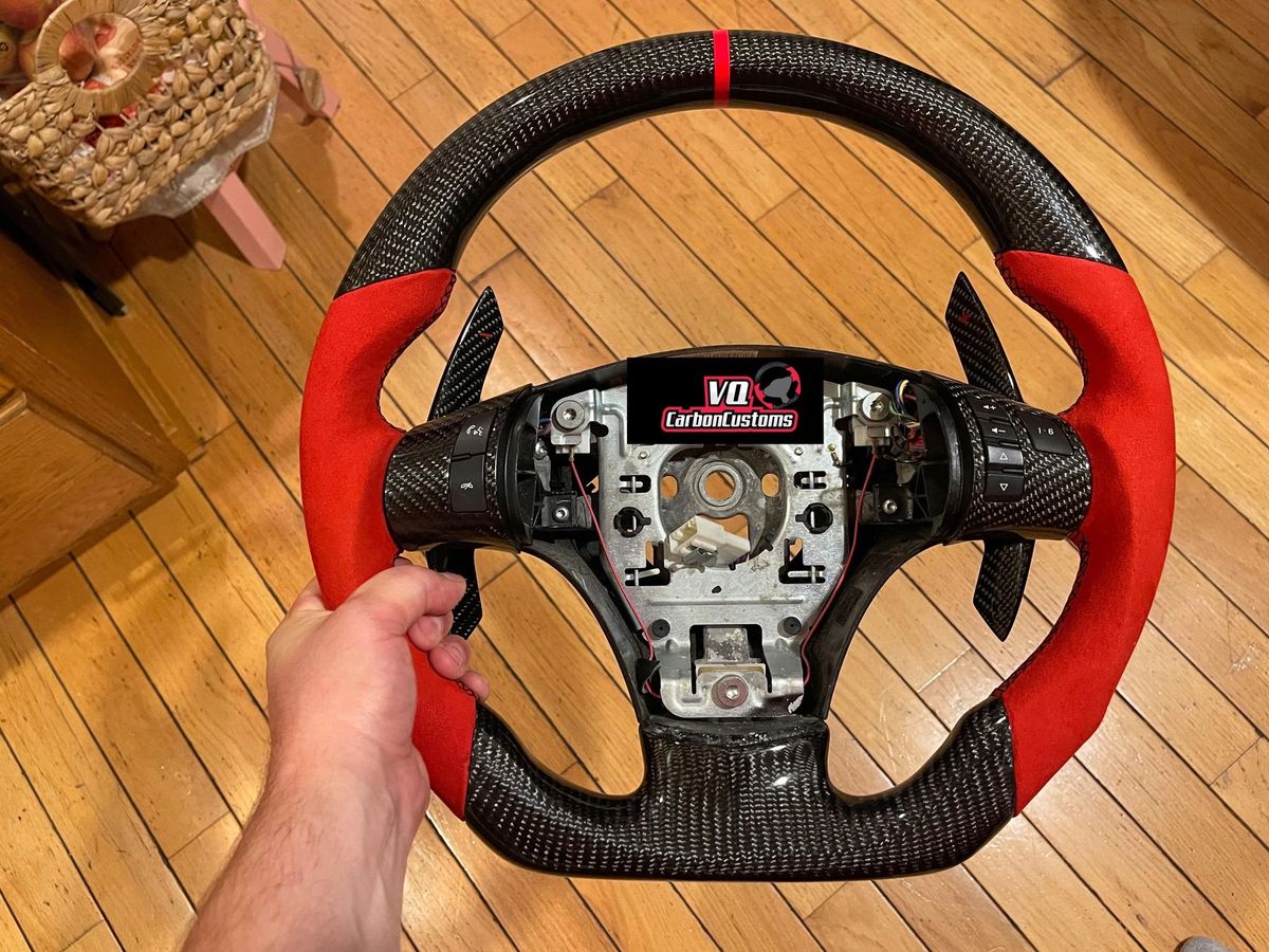 IN STOCK c6 corvette red alcantara carbon fiber steering wheel