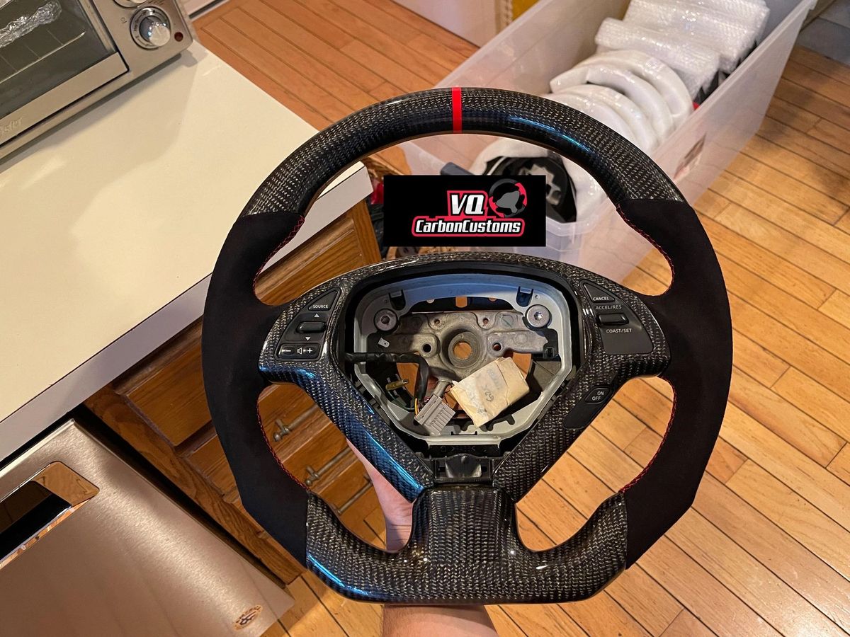 IN STOCK g37 black alcantara carbon fiber steering wheel