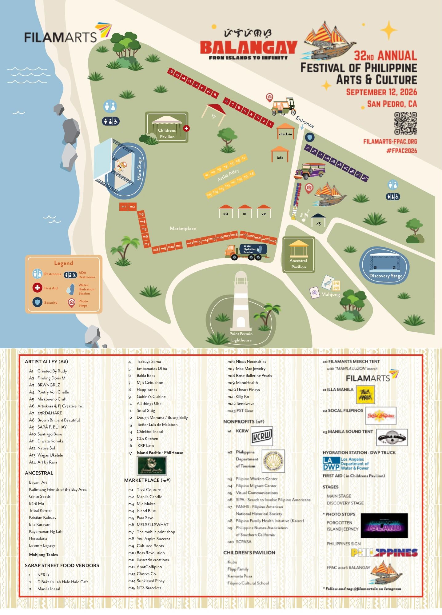 Map of the 32nd Annual Festival of Philippine Arts &amp; Culture in San Pedro, CA.