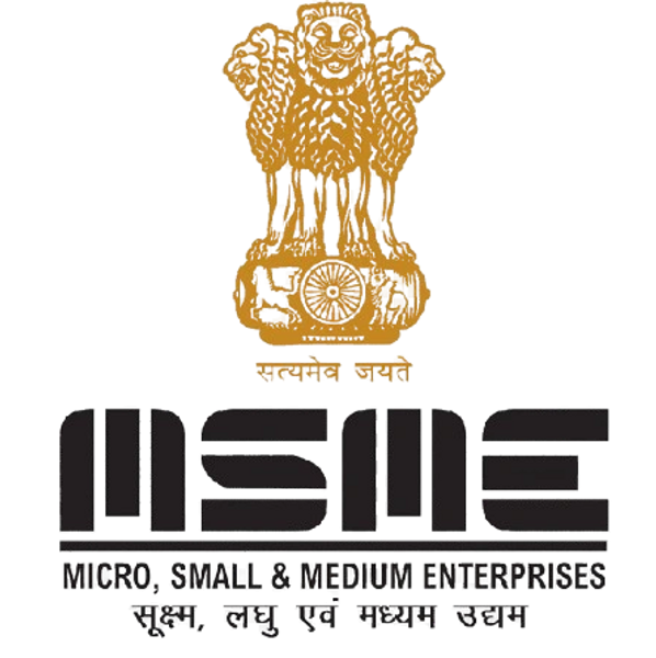 Logo of Micro, Small & Medium Enterprises (MSME) with Indian emblem.
