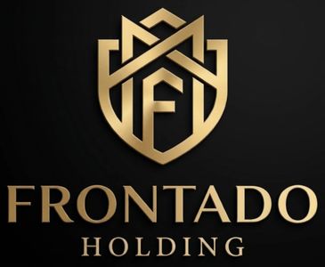Gold and black Frontado Holding logo with a stylized shield and mountain design.