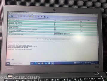 Laptop screen showing a example of the diagnostics software JG Plant Repairs use