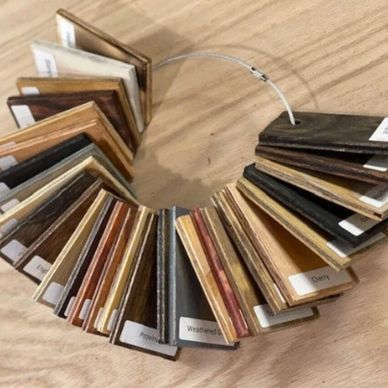 A keyring with sample cards on the display
