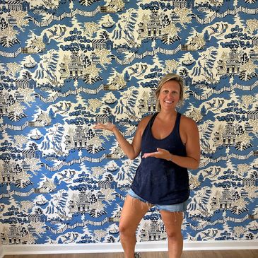 Woman owned and woman powered. Wallpaper installation