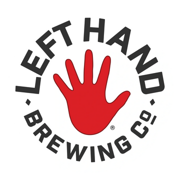 Logo of Left Hand Brewing Co. with a red left hand.