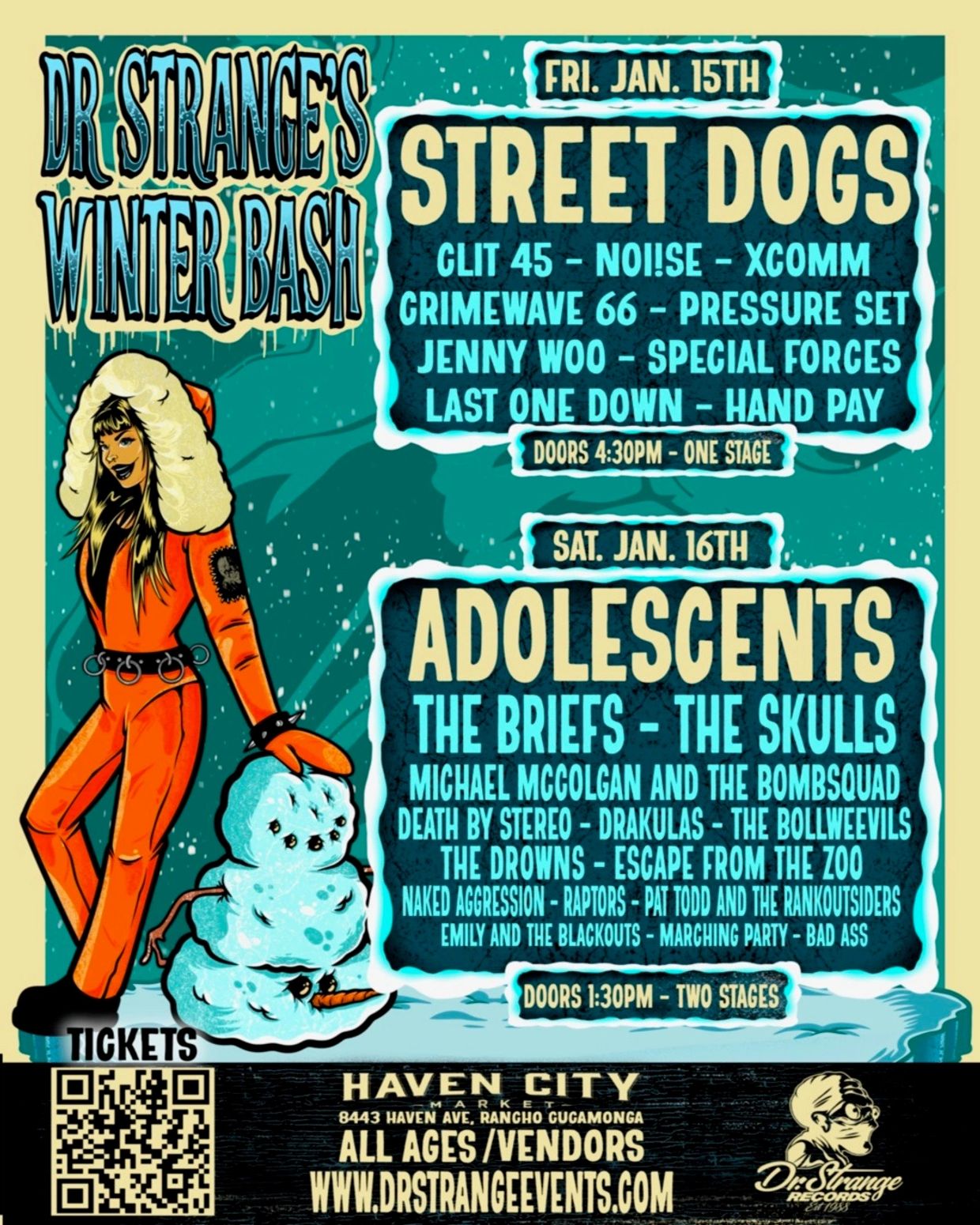 Dr. Strange's Winter Bash Lineup Flyer